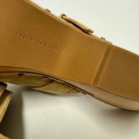 NWOT Veronica Beard Hendrix Suede Clog - Boho Backless Heeled Clog - Picture 11 of 11
